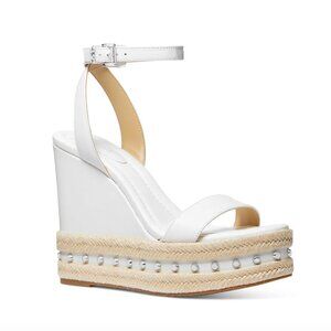 MICHAEL Michael Kors Women's "Leighton" White Wedge Sandals Size: 10M